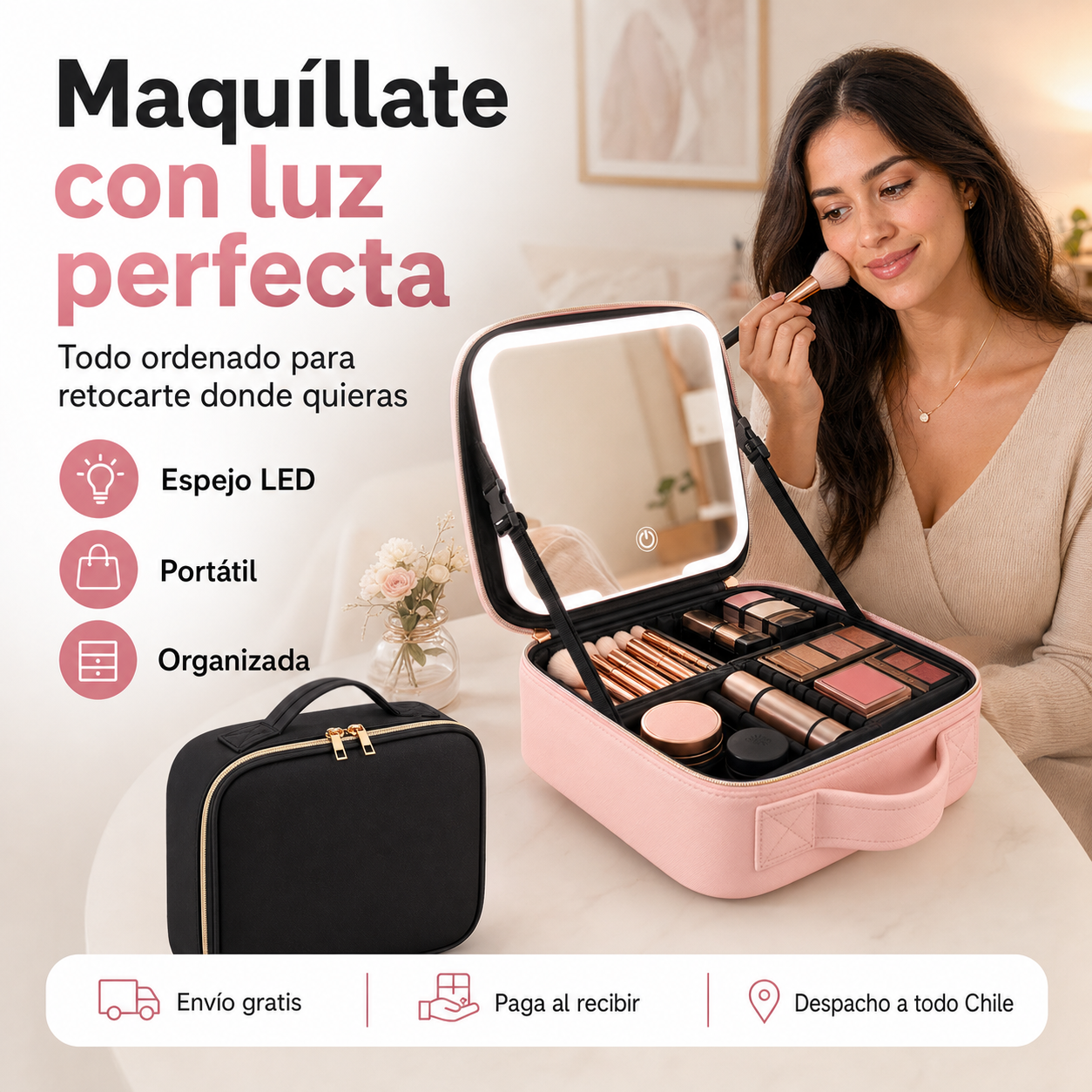 Maquíllate cómoda, ordenada y con luz perfecta en cualquier lugar