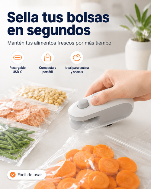 Selladora De Bolsas Recargable Portatil