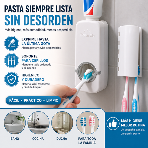Portacepillos con Dispensador de Pasta