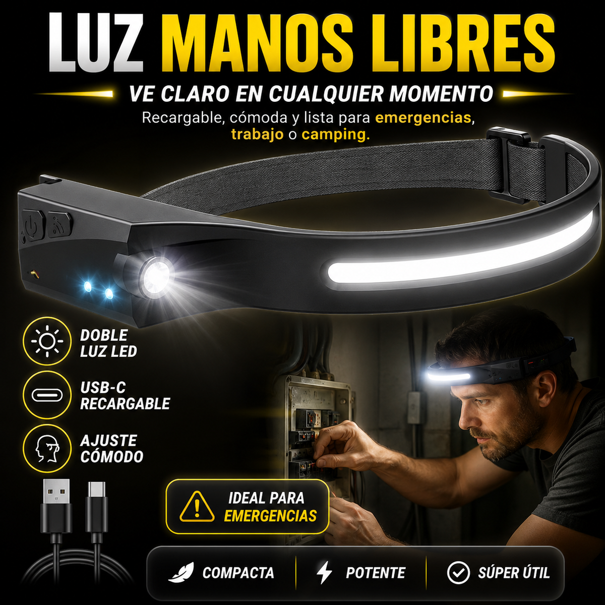 Luz de cabeza doble luz