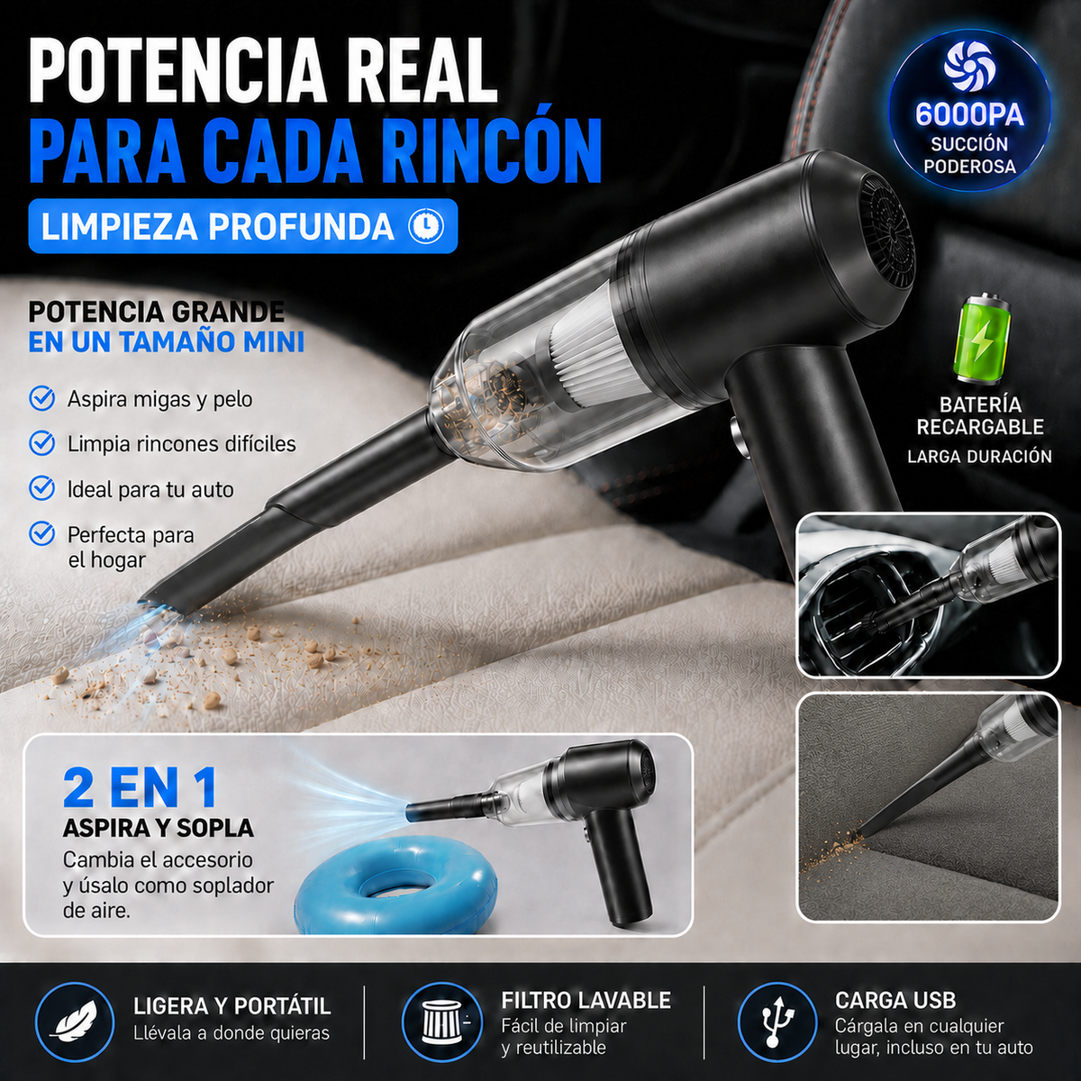 La forma práctica de limpiar tu auto y tu hogar en minutos