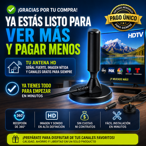 UPSELL 1 CLICK - LINTERNA 4 EN 1 - OFERFLY - Antena Hd De Televisión Digital Smart Tv