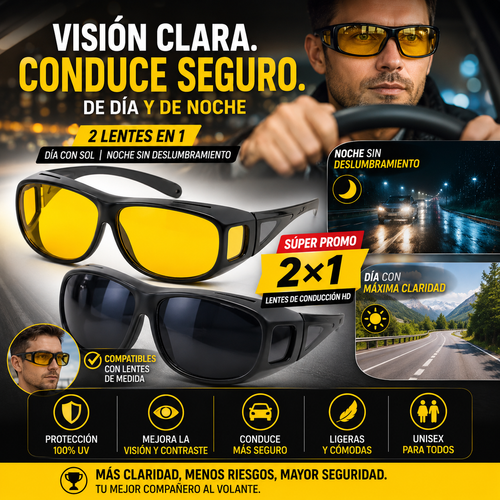 UPSELL 1 CLICK - LINTERNA 4 EN 1 - OFERFLY - pack2 Gafas de Conducción nocturna
